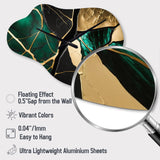 Abstract Geode Gold I - Asymmetric Metal Wall Clock