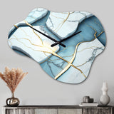 Abstract Geode White II - Asymmetric Metal Wall Clock