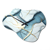 Abstract Geode White II - Asymmetric Metal Wall Clock