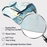 Abstract Geode White II - Asymmetric Metal Wall Clock