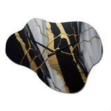 Abstract Geode Black II - Asymmetric Metal Wall Clock