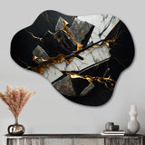 Abstract Geode Black III - Asymmetric Metal Wall Clock