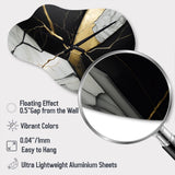 Abstract Geode Black IV - Asymmetric Metal Wall Clock