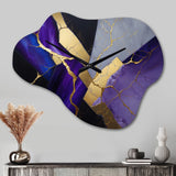 Abstract Geode Purple II - Asymmetric Metal Wall Clock