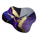 Abstract Geode Purple II - Asymmetric Metal Wall Clock