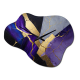 Abstract Geode Purple II - Asymmetric Metal Wall Clock
