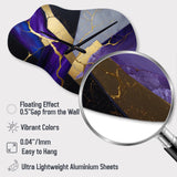 Abstract Geode Purple II - Asymmetric Metal Wall Clock