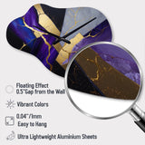 Abstract Geode Purple II - Asymmetric Metal Wall Clock
