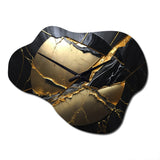 Abstract Geode Gold III - Asymmetric Metal Wall Clock