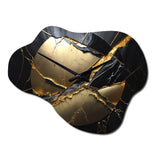 Abstract Geode Gold III - Asymmetric Metal Wall Clock