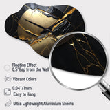 Abstract Geode Gold III - Asymmetric Metal Wall Clock