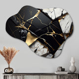 Abstract Geode Gold IV - Asymmetric Metal Wall Clock