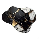 Abstract Geode Gold IV - Asymmetric Metal Wall Clock