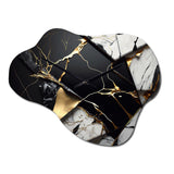 Abstract Geode Gold IV - Asymmetric Metal Wall Clock