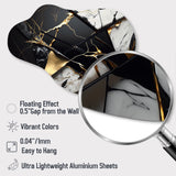 Abstract Geode Gold IV - Asymmetric Metal Wall Clock