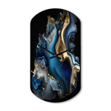 Abstract Geode Marble Blue II - Asymmetric Metal Wall Clock