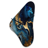 Abstract Geode Marble Blue III - Asymmetric Metal Wall Clock