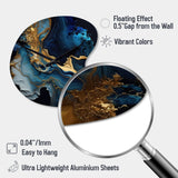 Abstract Geode Marble Blue III - Asymmetric Metal Wall Clock