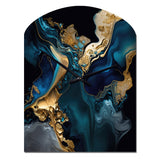Abstract Geode Marble Blue IV - Asymmetric Metal Wall Clock