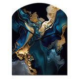 Abstract Geode Marble Blue IV - Asymmetric Metal Wall Clock