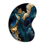 Abstract Geode Marble Blue IV - Asymmetric Metal Wall Clock