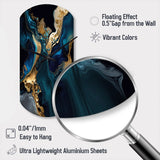 Abstract Geode Marble Blue IV - Asymmetric Metal Wall Clock