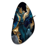 Abstract Geode Marble Blue IV - Asymmetric Metal Wall Clock