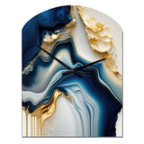 Abstract Geode Gold And Blue Marble II - Asymmetric Metal Wall Clock