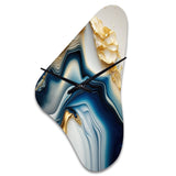 Abstract Geode Gold And Blue Marble II - Asymmetric Metal Wall Clock