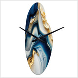 Abstract Geode Gold And Blue Marble II - Asymmetric Metal Wall Clock