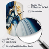 Abstract Geode Gold And Blue Marble II - Asymmetric Metal Wall Clock