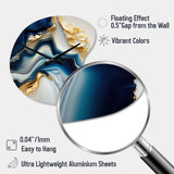 Abstract Geode Gold And Blue Marble II - Asymmetric Metal Wall Clock