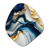 Abstract Geode Gold And Blue Marble II - Asymmetric Metal Wall Clock