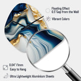 Abstract Geode Gold And Blue Marble II - Asymmetric Metal Wall Clock