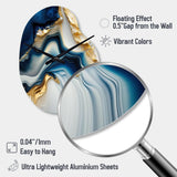 Abstract Geode Gold And Blue Marble II - Asymmetric Metal Wall Clock