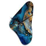 Abstract Geode Gold And Blue Marble IV - Asymmetric Metal Wall Clock