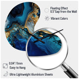 Abstract Geode Gold And Blue Marble IV - Asymmetric Metal Wall Clock