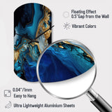 Abstract Geode Gold And Blue Marble IV - Asymmetric Metal Wall Clock