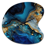 Abstract Geode Gold And Blue Marble IV - Asymmetric Metal Wall Clock