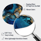Abstract Geode Gold And Blue Marble IV - Asymmetric Metal Wall Clock