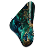 Abstract Geode Marble Green And Blue II - Asymmetric Metal Wall Clock