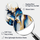Abstract Geode Gold And Blue Marble Shape III - Asymmetric Metal Wall Clock