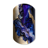 Abstract Geode Gold And Purple Marble - Asymmetric Metal Wall Clock
