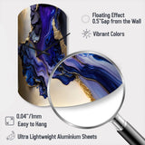 Abstract Geode Gold And Purple Marble - Asymmetric Metal Wall Clock