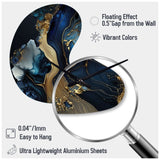 Abstract Geode Gold And Blue Marble V - Asymmetric Metal Wall Clock