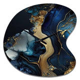 Abstract Geode Gold And Blue Marble V - Asymmetric Metal Wall Clock