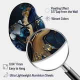 Abstract Geode Gold And Blue Marble V - Asymmetric Metal Wall Clock
