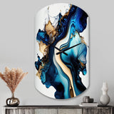 Abstract Marble Geode Blue II - Asymmetric Metal Wall Clock