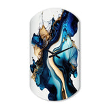 Abstract Marble Geode Blue II - Asymmetric Metal Wall Clock