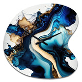 Abstract Marble Geode Blue II - Asymmetric Metal Wall Clock